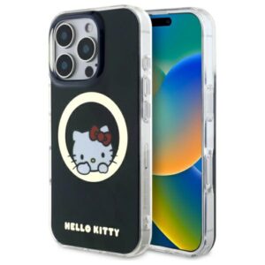 Hello Kitty HKHMP16LHSWKK Apple iPhone 16 Pro 6,3" juodos spalvos kietas dėklas IML Sweet Kitty Magsafe - Image 1