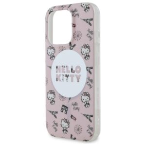 Hello Kitty HKHMP16LHAOPP Apple iPhone 16 Pro 6,3" rožinės spalvos kietas dėklas IML All Over Paris Magsafe - Image 6