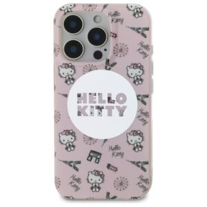 Hello Kitty HKHMP16XHAOPP Apple iPhone 16 Pro Max 6,9" rožinės spalvos kietas dėklas IML All Over Paris Magsafe - Image 3