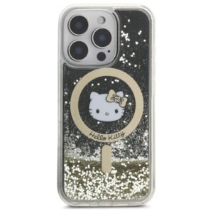 Hello Kitty HKHMP16XLGDIK Apple iPhone 16 Pro Max 6.9" juodos spalvos gold kietas dėklas Liquid Glitter Fe - Image 3