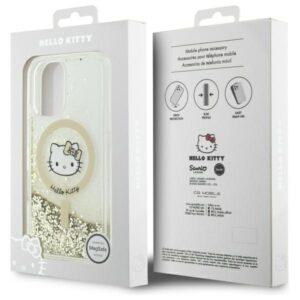 Hello Kitty HKHMP16SLGDIH Apple iPhone 16 6.1" baltos spalvos gold kietas dėklas Liquid Glitter Fever MagSaf - Image 8
