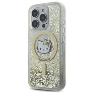 Hello Kitty HKHMP16LLGDIH Apple iPhone 16 Pro 6.3" baltos spalvos gold kietas dėklas Liquid Glitter Fever M - Image 2