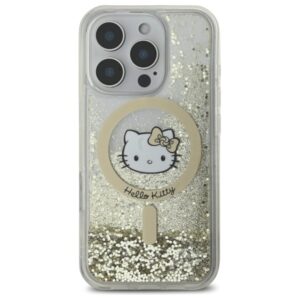 Hello Kitty HKHMP16XLGDIH Apple iPhone 16 Pro Max 6.9" baltos spalvos gold kietas dėklas Liquid Glitter Fev - Image 3