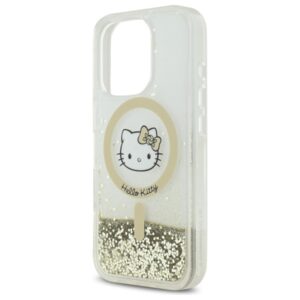 Hello Kitty HKHMP16XLGDIH Apple iPhone 16 Pro Max 6.9" baltos spalvos gold kietas dėklas Liquid Glitter Fev - Image 6