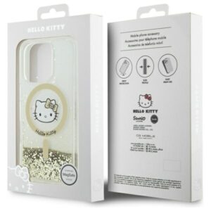 Hello Kitty HKHMP16XLGDIH Apple iPhone 16 Pro Max 6.9" baltos spalvos gold kietas dėklas Liquid Glitter Fev - Image 8