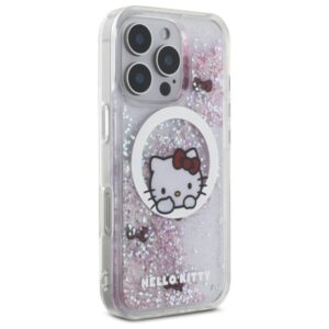 Hello Kitty HKHMP16LLSWKH Apple iPhone 16 Pro 6.3" baltos spalvos kietas dėklas Liquid Glitter Sweet Kitty Bows M - Image 4