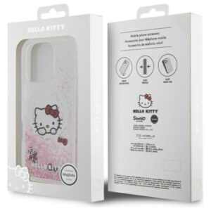 Hello Kitty HKHMP16LLSWKH Apple iPhone 16 Pro 6.3" baltos spalvos kietas dėklas Liquid Glitter Sweet Kitty Bows M - Image 8