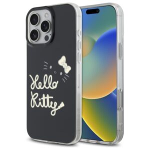 Hello Kitty HKHMP16XHGDIK Apple iPhone 16 Pro Max 6.9" juodos spalvos kietas dėklas IML Golden Diva MagSafe