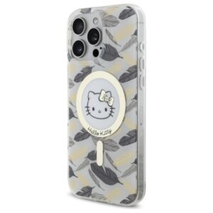 Hello Kitty HKHMP16XHGLEH Apple iPhone 16 Pro Max 6.9" baltos spalvos kietas dėklas IML Golden Leaves MagSafe - Image 2