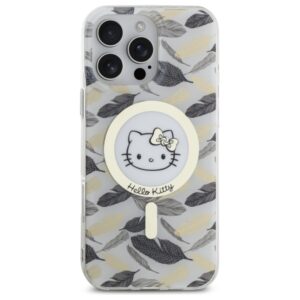 Hello Kitty HKHMP16XHGLEH Apple iPhone 16 Pro Max 6.9" baltos spalvos kietas dėklas IML Golden Leaves MagSafe - Image 3