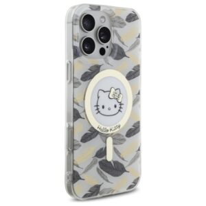 Hello Kitty HKHMP16XHGLEH Apple iPhone 16 Pro Max 6.9" baltos spalvos kietas dėklas IML Golden Leaves MagSafe - Image 4