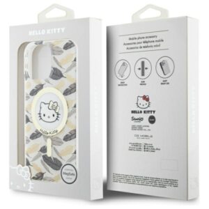 Hello Kitty HKHMP16XHGLEH Apple iPhone 16 Pro Max 6.9" baltos spalvos kietas dėklas IML Golden Leaves MagSafe - Image 8