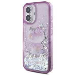 Hello Kitty HKHCP16SL50PPU Apple iPhone 16 6.1" violetinės spalvos kietas dėklas Liquid Glitter 50TH Annivers - Image 2