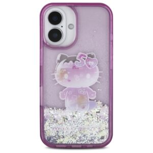 Hello Kitty HKHCP16SL50PPU Apple iPhone 16 6.1" violetinės spalvos kietas dėklas Liquid Glitter 50TH Annivers - Image 3