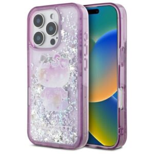 Hello Kitty HKHCP16LL50PPU Apple iPhone 16 Pro 6.3" violetinės spalvos kietas dėklas Liquid Glitter 50TH Annivers - Image 1