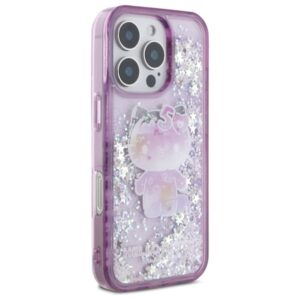 Hello Kitty HKHCP16LL50PPU Apple iPhone 16 Pro 6.3" violetinės spalvos kietas dėklas Liquid Glitter 50TH Annivers - Image 4