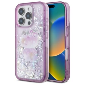 Hello Kitty HKHCP16XL50PPU Apple iPhone 16 Pro Max 6.9" violetinės spalvos kietas dėklas Liquid Glitter 50TH Anni