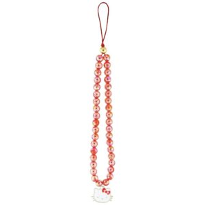 Hello Kitty Pearls Kitty Head Phone Charm Red