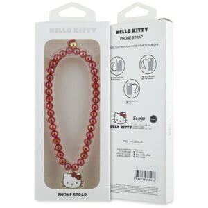 Hello Kitty Pearls Kitty Head Phone Charm Red - Image 4