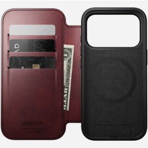 Nomad Modern Leather Folio mobiliojo telefono dėklas 16 cm (6.3") „Folio“ Burgundija - Image 2