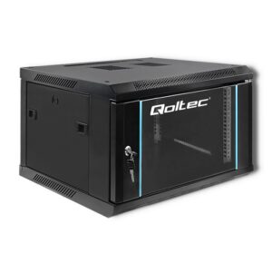 Qoltec 54465 19 colių RACK spintelė | 6U | 600 x 600 x 370 | Grūdintos durys | Kabantis