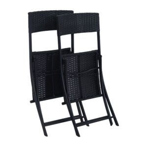 Extralink Small Black Forest Garden Furniture Set, Two Chairs + Black Table lauko baldų komplektas Juoda - Image 2