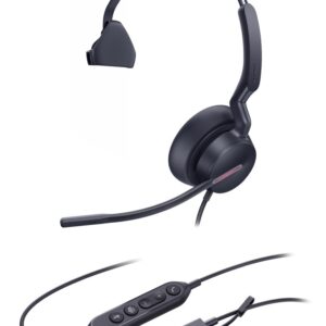 Yealink UH46 Mono Teams USB-C/A Laisvų rankų įranga Vielinis Su lankeliu Biuras / skambučių centras USB Type-C / USB Type-A Juoda - Image 3