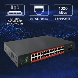 Qoltec 52365 Gigabito Ethernet komutatorius | 24x RJ45 | 2x SFP | 1000 Mb/s - Image 3