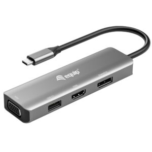 Equip 133485 USB ekrano adapteris 3840 x 2160 pikseliai Juoda, Sidabras - Image 1