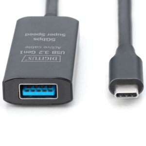 Digitus DA-73111 USB kabelis USB 3.2 Gen 1 (3.1 Gen 1) 10 m USB C USB A Juoda - Image 3