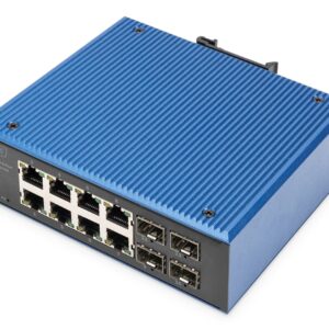 Digitus DN-651153 tinklo komutatorius Ne-valdomas Gigabit Ethernet (10/100/1000) Maitinimas per Eternetą (PoE) Juoda, Mėlyna - Image 1