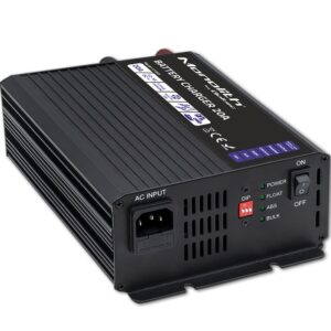 Qoltec 51959 Smart Monolith įkroviklis LiFePO4 AGM GEL SLA akumuliatoriams | 20A | 12V
