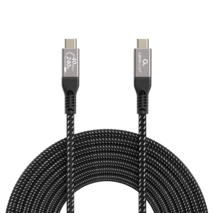 Gembird CCBP-USB4-CMCM240-0.3M aukščiausios kokybės USB4 C tipo įkrovimo ir duomenų kabelis, 40 Gbps, 240 W, 0.3m - Image 3