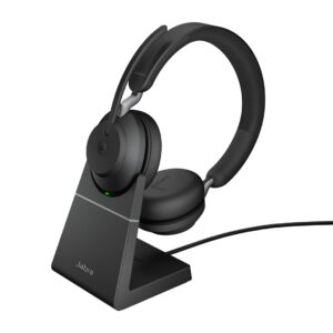 Jabra Evolve2 65 Laisvų rankų įranga Bevielis Su lankeliu Biuras / skambučių centras USB A tipo Bluetooth Įkrovimo stovas - Image 1