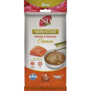 FARMINA N&D Quinoa Cat Skin & Coat Cream with Salmon box mono – skanėstas katei – 4x15g