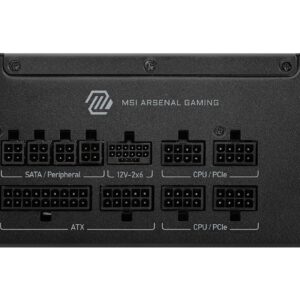 MSI MAG A1000GLS PCIE5 maitinimo blokas 1000 W 24-pin ATX ATX Juoda - Image 2