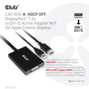 CLUB3D CAC-1010-A vaizdo kabelio adapteris 0,6 m DisplayPort DVI-D + USB Juoda - Image 2