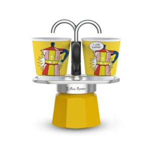 Bialetti Mini Express Lichtenstein Mokos gaminimo indas Sidabras, Geltona