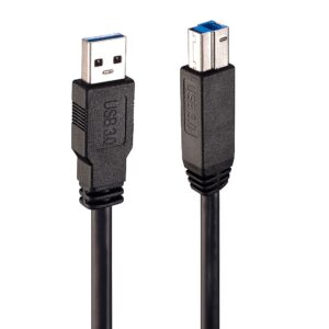 Lindy 43098 USB kabelis USB 3.2 Gen 1 (3.1 Gen 1) 10 m USB A USB B Juoda - Image 1