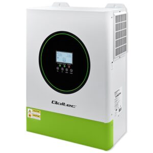 Qoltec 53862 Hibridinis saulės inverteris, neprisijungęs prie tinklo, 11000 W | 160 A | 48 V | MPPT | BMS | Sinusinis | „Wi-Fi“ parinktis | Galios koeficientas 1,0