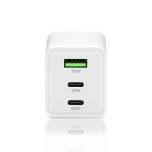 Charger GaN 1 x USB, 2 x USB-C Quick Charge 4+ 65W white - Image 2