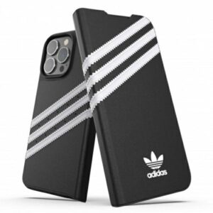 Adidas OR Booklet Dėklas PU Apple iPhone 13 Pro/ 13 6,1" juodos spalvos baltos spalvos 47112