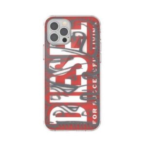 Diesel Snap Dėklas skaidrus AOP Apple iPhone 12 Pro Max czerwono-szary red-grey 42568 - Image 2
