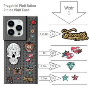 Przyrožinės spalvosi Pinit Tattoo Pin do Pinit DėklasWzór 1 - Image 3