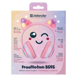 Defender ausinės Bluetooth FreemotionB585 Led rožinės spalvos (63585) - Image 10