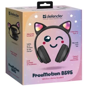 Defender ausinės Bluetooth Freemotion B585 Led juodos spalvos (63586) - Image 9