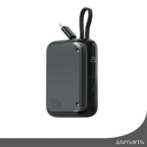 4smarts Powerbank Pocket 10000mAh30W su įmontuojamu kabeliu USB-C 15cm space pilkos spalvos 540699 - Image 2