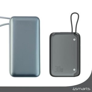 4smarts Powerbank Pocket 10000mAh30W su įmontuojamu kabeliu USB-C 15cm space pilkos spalvos 540699 - Image 4