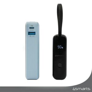 4smarts Powerbank Pocket 10000mAh30W su įmontuojamu kabeliu USB-C 15cm space pilkos spalvos 540699 - Image 5