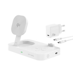 4smarts belaidis įkroviklis QI2 Trident 2in1 + USB-C + Laidinis įkroviklis 30W baltos spalvos 540998 - Image 2